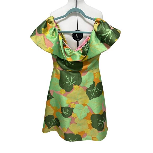 NWT Kate Spade L38810 Women's Green Cucumber Floral Flounce Dress Size 6 - Picture 6 of 8